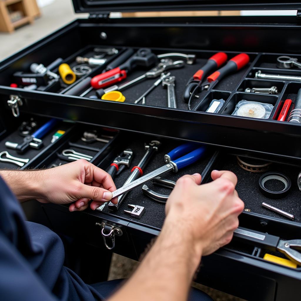 Police Car Tool Box Maintenance and Inventory Check