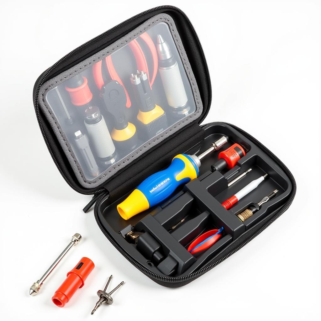 Portable Car Electrician Tool Kit with Organizer Tray and Various Tools