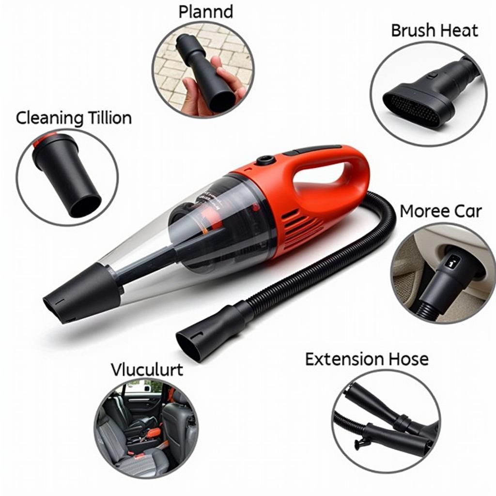 Portable Car Vacuum Cleaner with Attachments