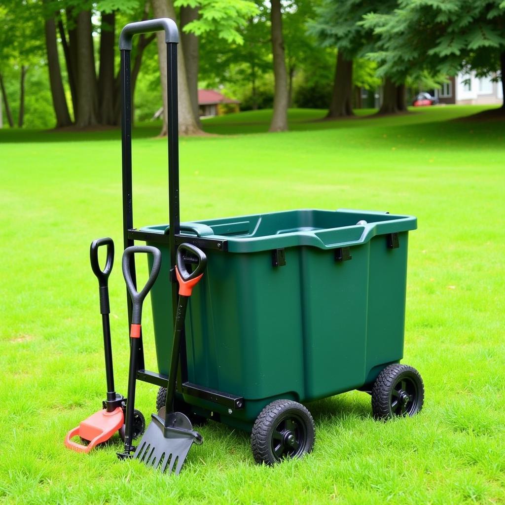 Portable Lawn Care Tool Box with Wheels