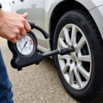 Portable Tire Inflator in Use