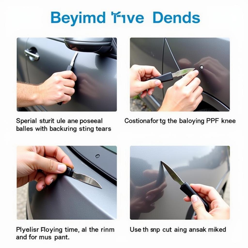 Using a Knife to Trim PPF on a Car Hood