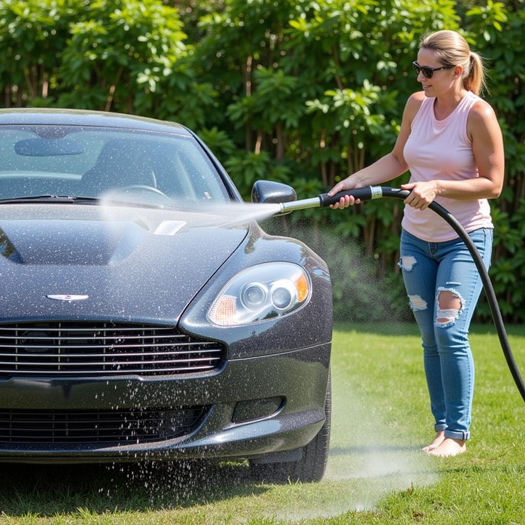 Pre-rinsing Car Before Using High-Pressure Washer