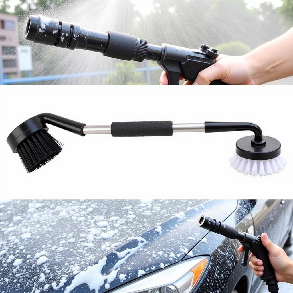 Pressure Washer Car Cleaning Tools in Action