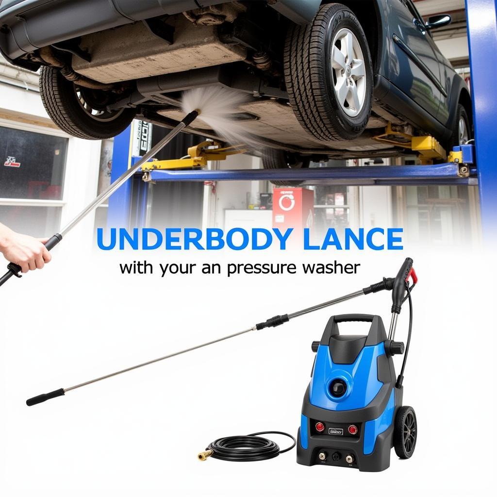 Pressure Washer with Underbody Lance Cleaning Car Undercarriage