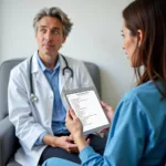 Primary care physician using screening tools for depression and anxiety