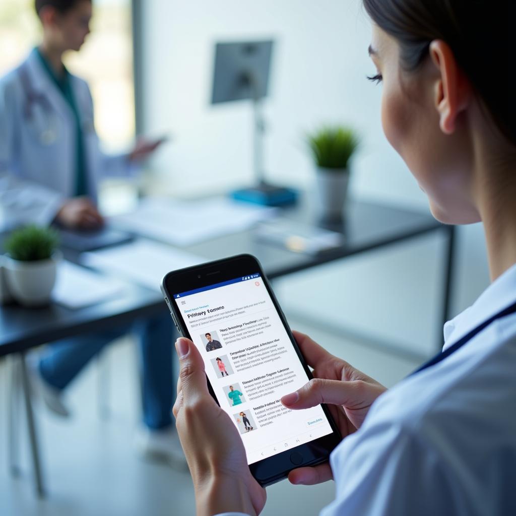 Accessing Primary Care Web Tool on Mobile Device