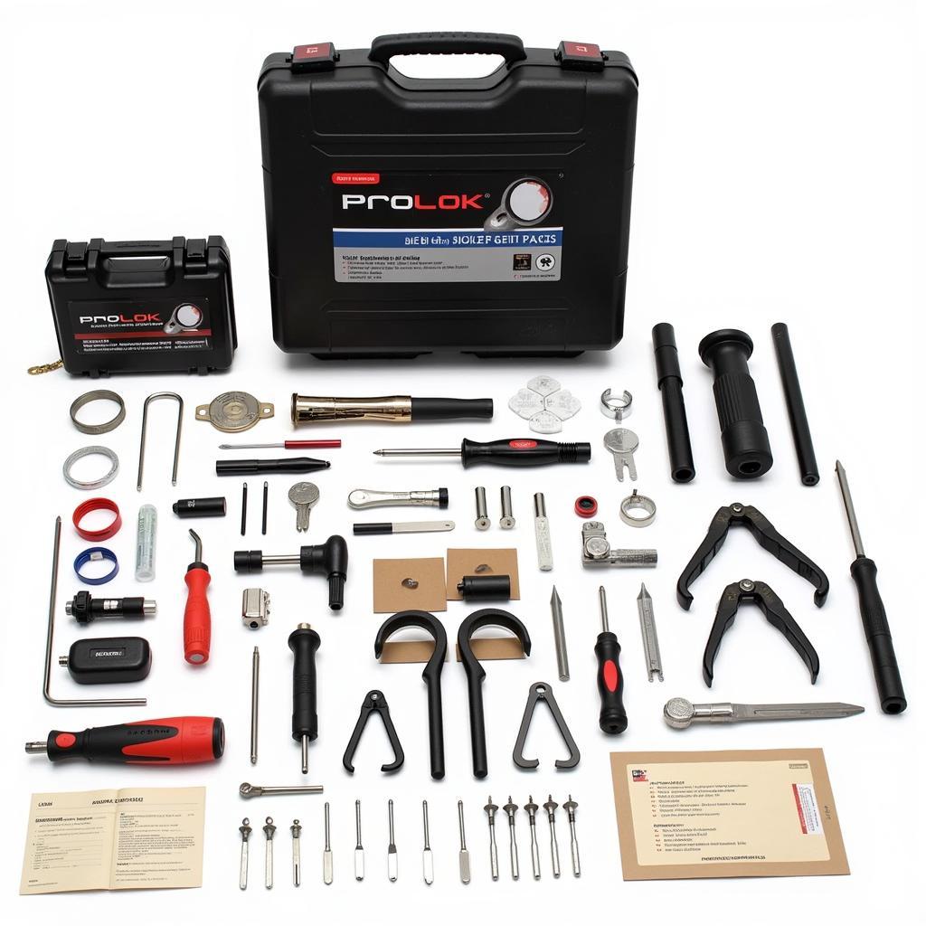 Pro Lok Car Opening Tool Kit with Various Picks, Decoders, and Wedges