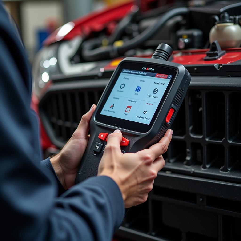 Professional Using a Car Diagnostic Tool