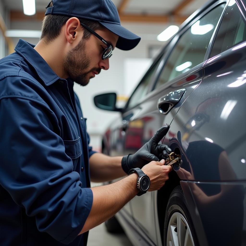 Professional Locksmith Working