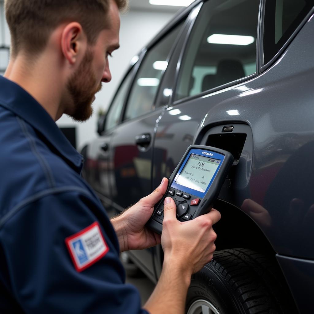 Professional Odometer Correction Service - Certified technician using specialized equipment