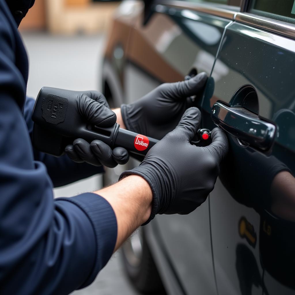 Locksmith Unlocking Car Door