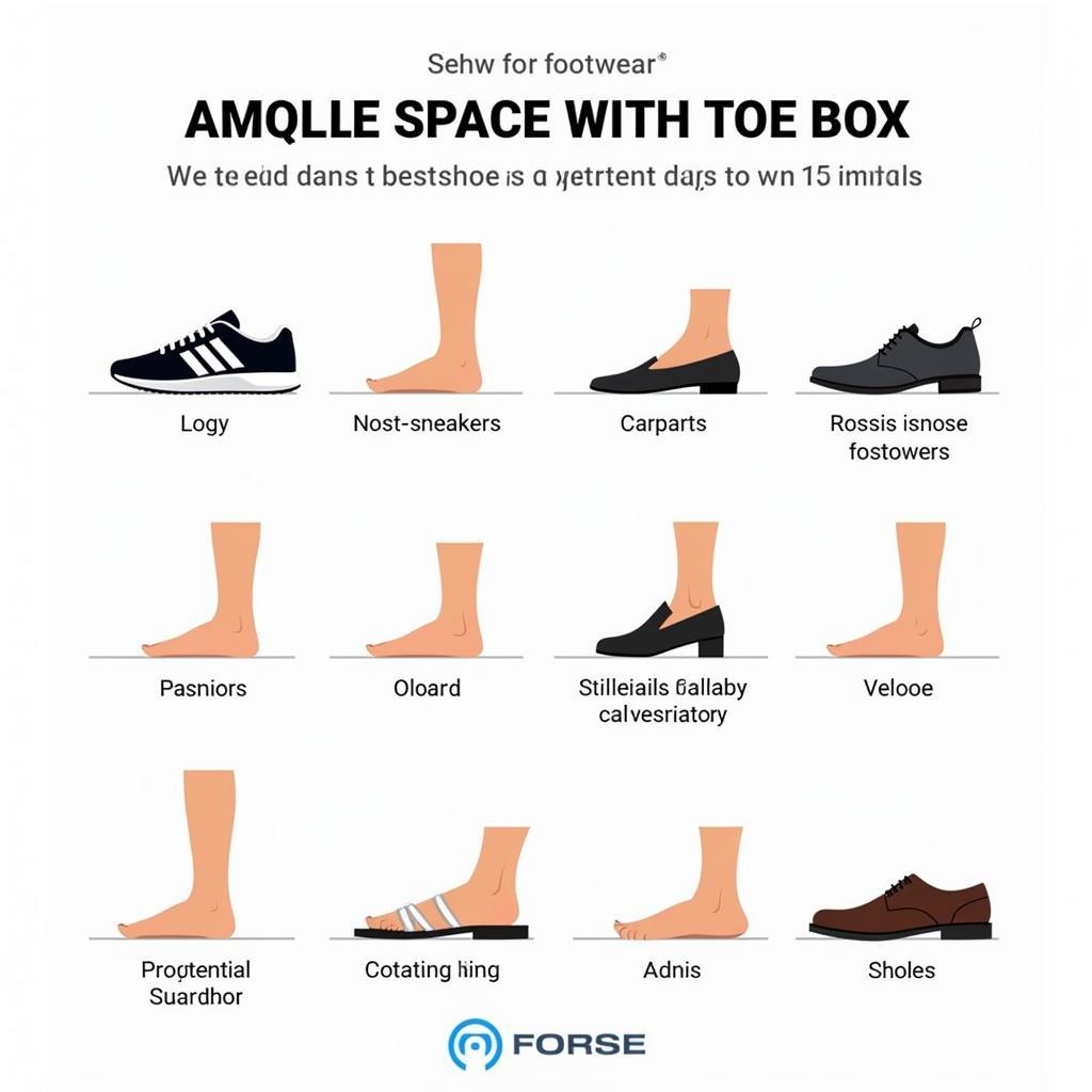 Examples of properly fitting shoes with ample toe space