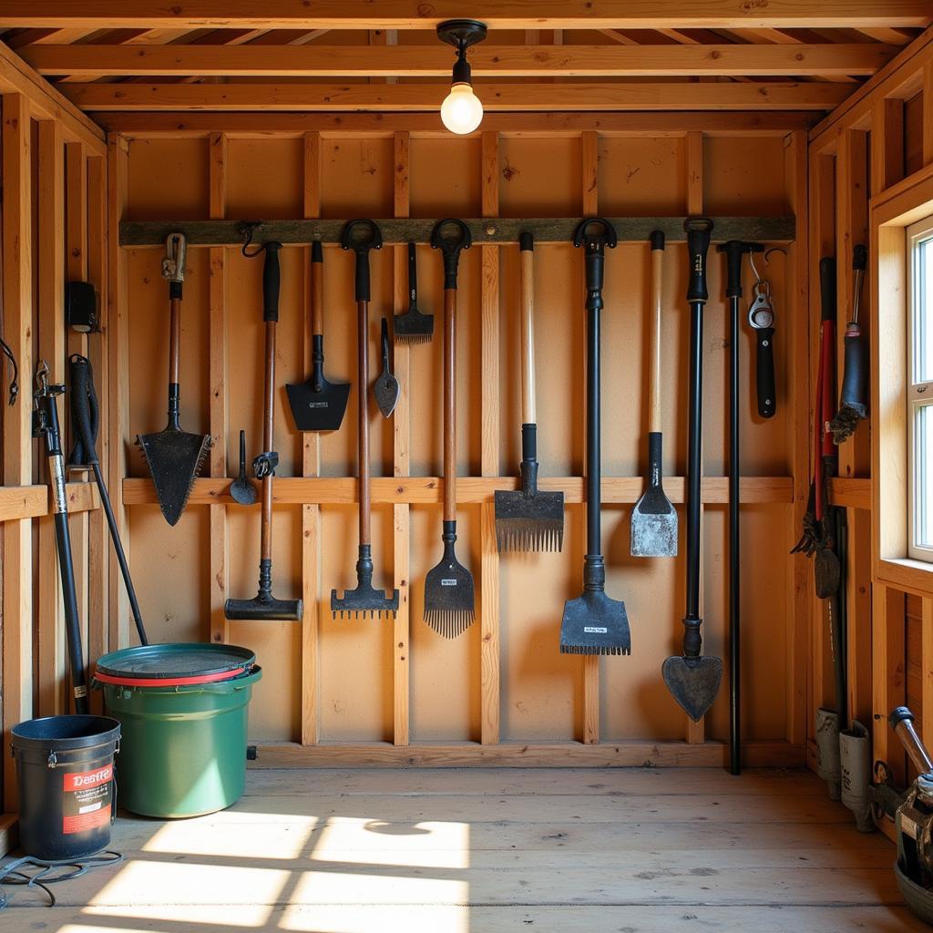 Pruning Tools Hanging in a Shed