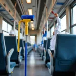 Tools for cleaning the interior of a rail car