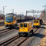 Rail Yard Operations with Specialized Movers