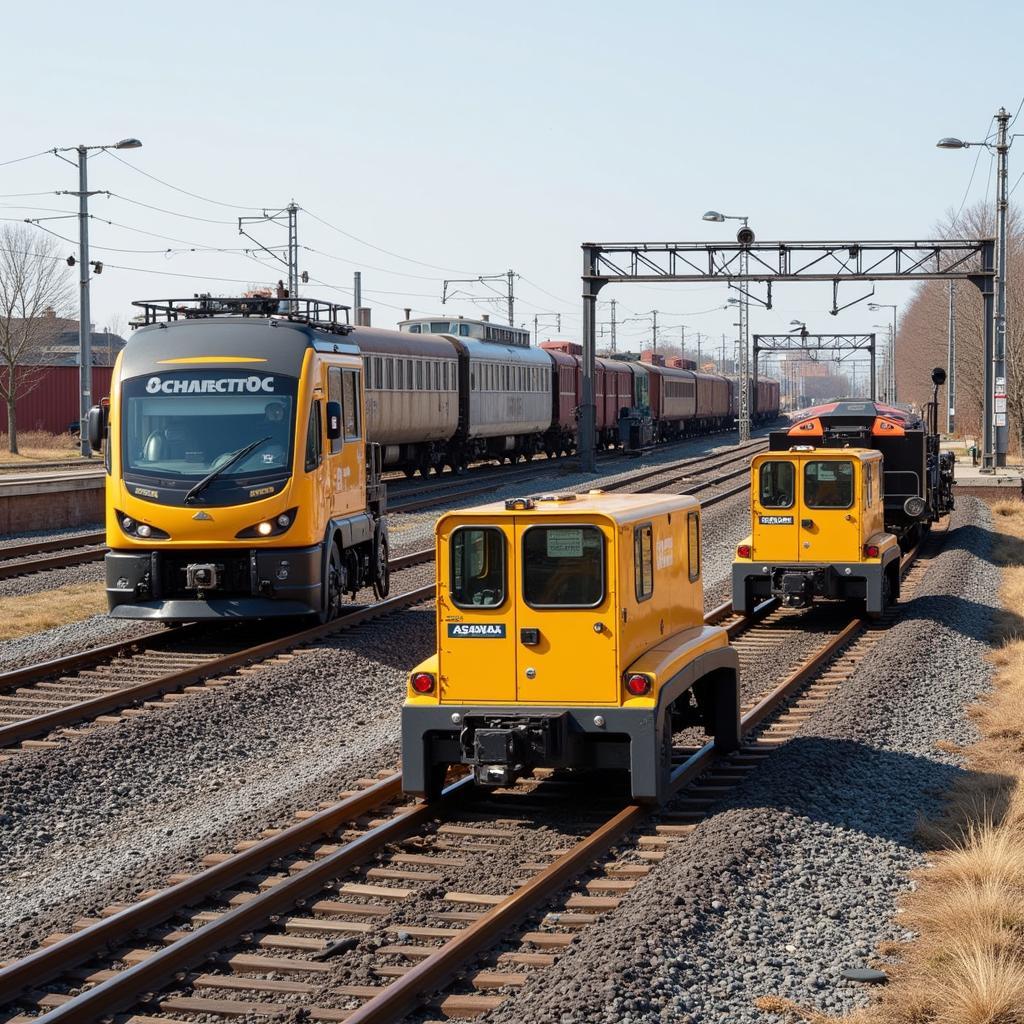 Rail Yard Operations with Specialized Movers