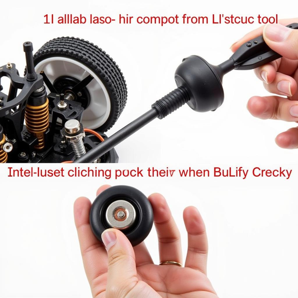 RC car clutch tool being used to remove a clutch bell