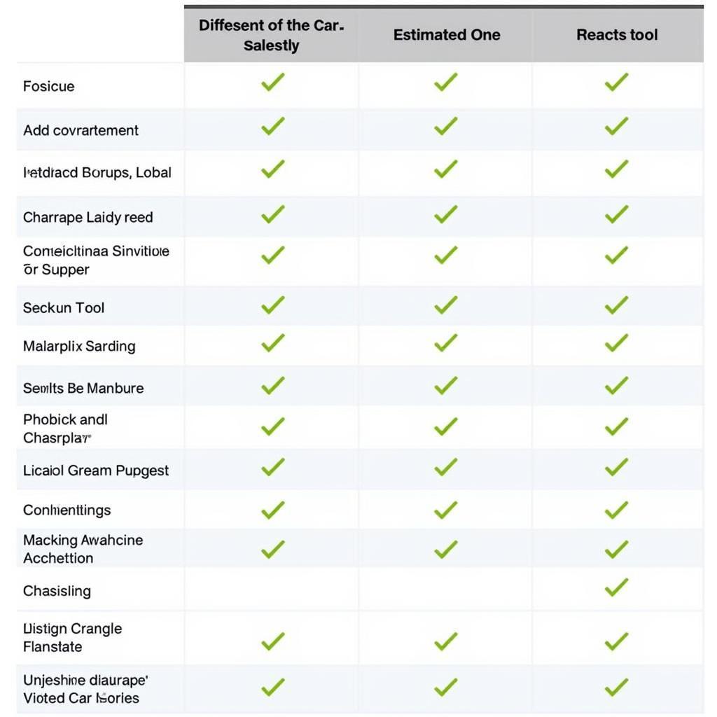 React Car Safety Tool: Comparison Chart