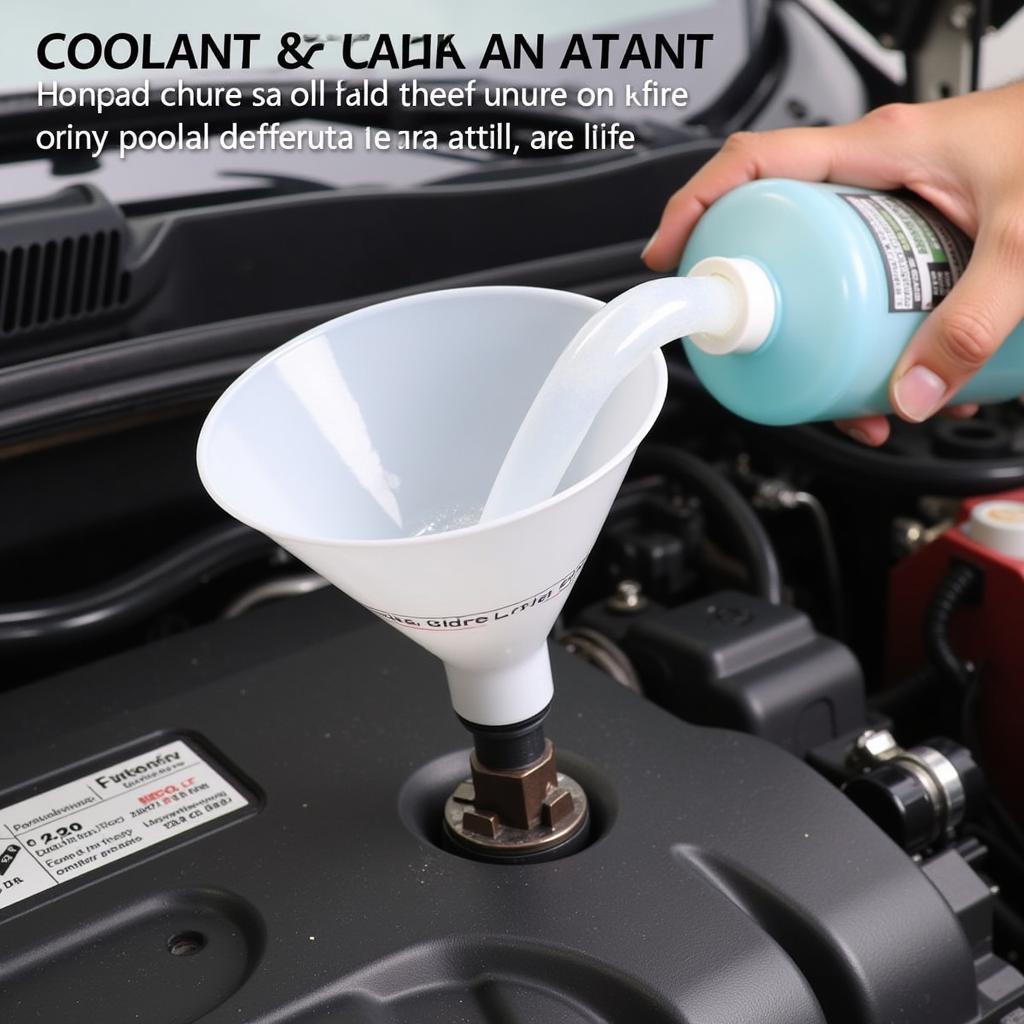 Refilling Coolant using a Funnel