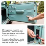 Removing a 1960s Car Door Panel Using a Specialized Tool