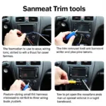 Removing a Car Audio System with Trim Tools