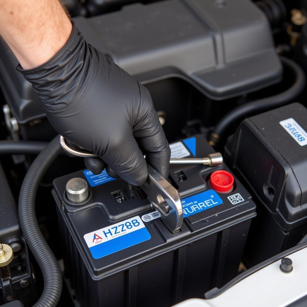 Safely Removing a Car Battery with Wrenches