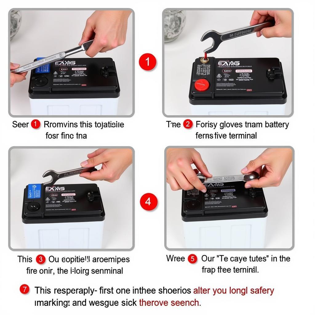 Removing car battery terminals using the correct wrench size