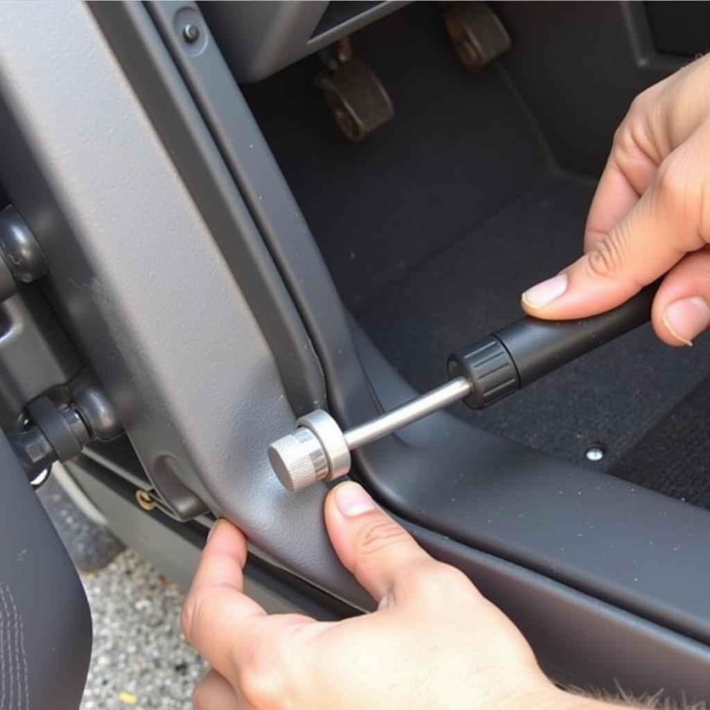 Removing Car Door Panel with Dismantle Tool