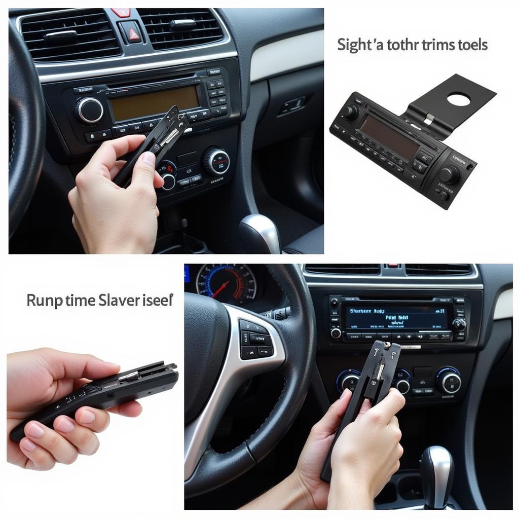 Removing Car Stereo with Trim Tools