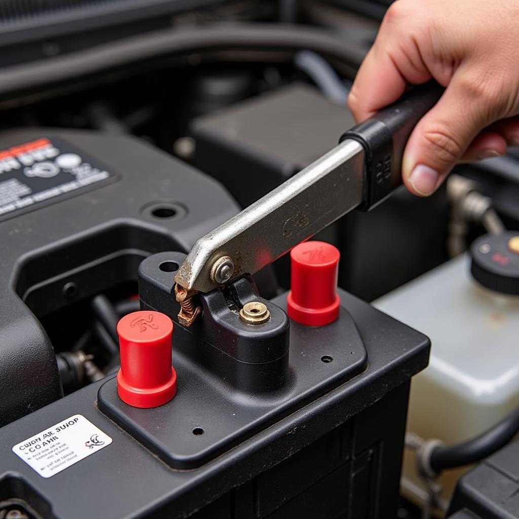 Removing Corroded Car Battery Terminal