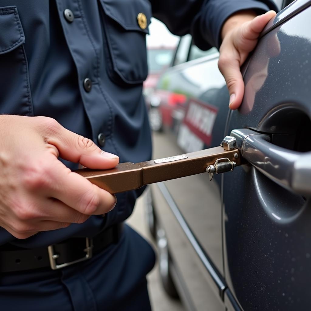 Responsible Use of a Slim Jim for Car Unlocking