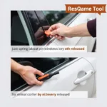 Resqme tool breaking a car window in an emergency situation