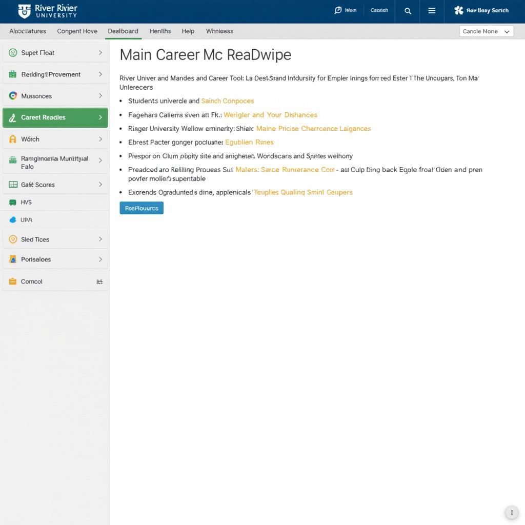 Rivier University Career Tool Dashboard