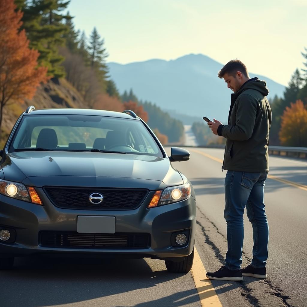 Calling Roadside Assistance for a Broken Down Rental Car