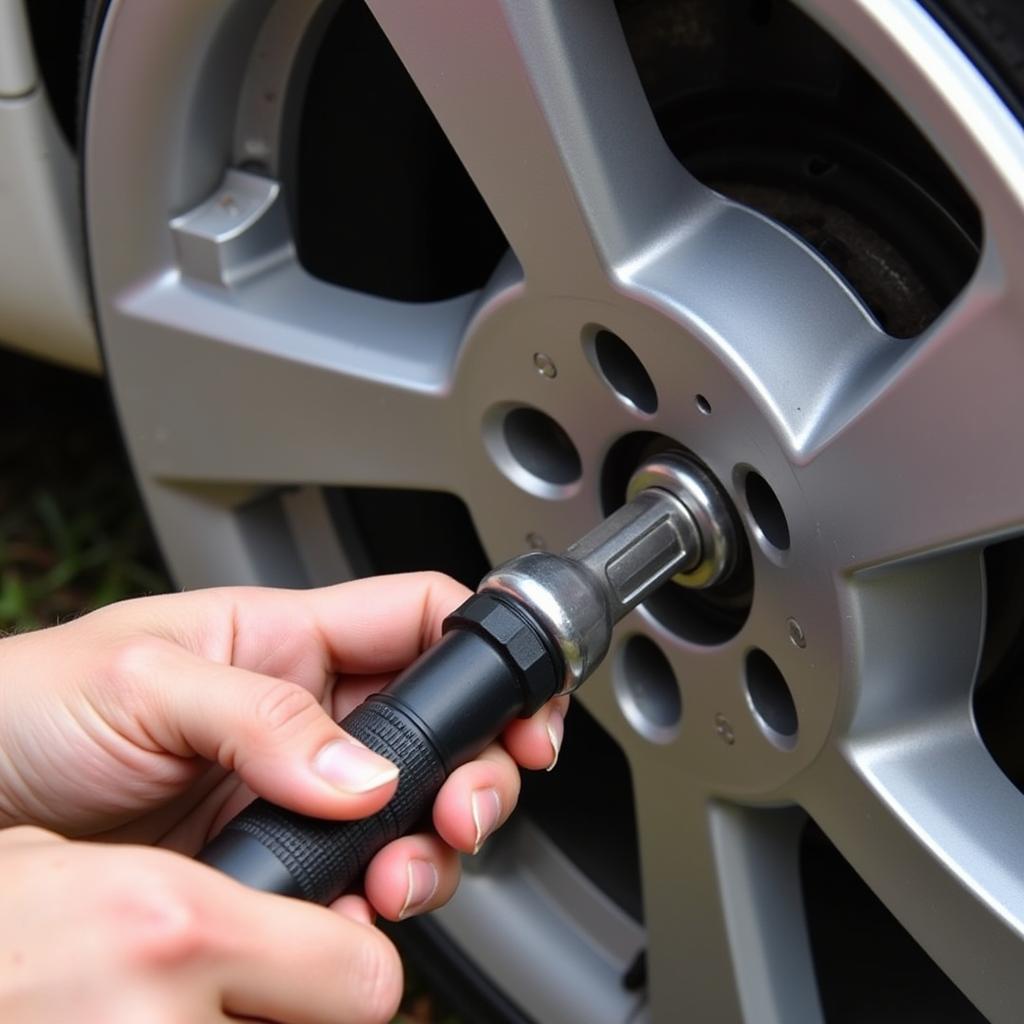 Changing a Tire with a Roadside Emergency Wrench Kit