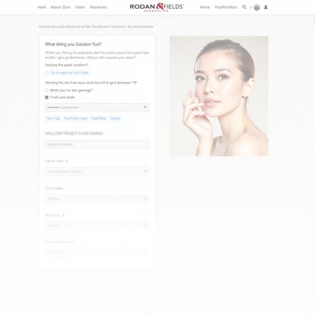 Rodan and Fields Solution Tool Interface