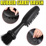 Rubber Curry Brush Effectively Removing Dog Hair from Car Carpet