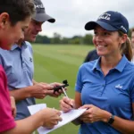 Ryann O'Toole interacting with fans at a pro-am event