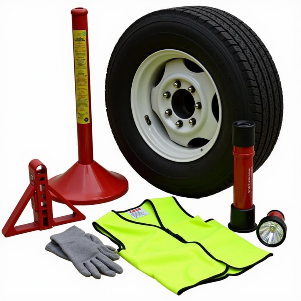 Safety equipment for changing a car tire