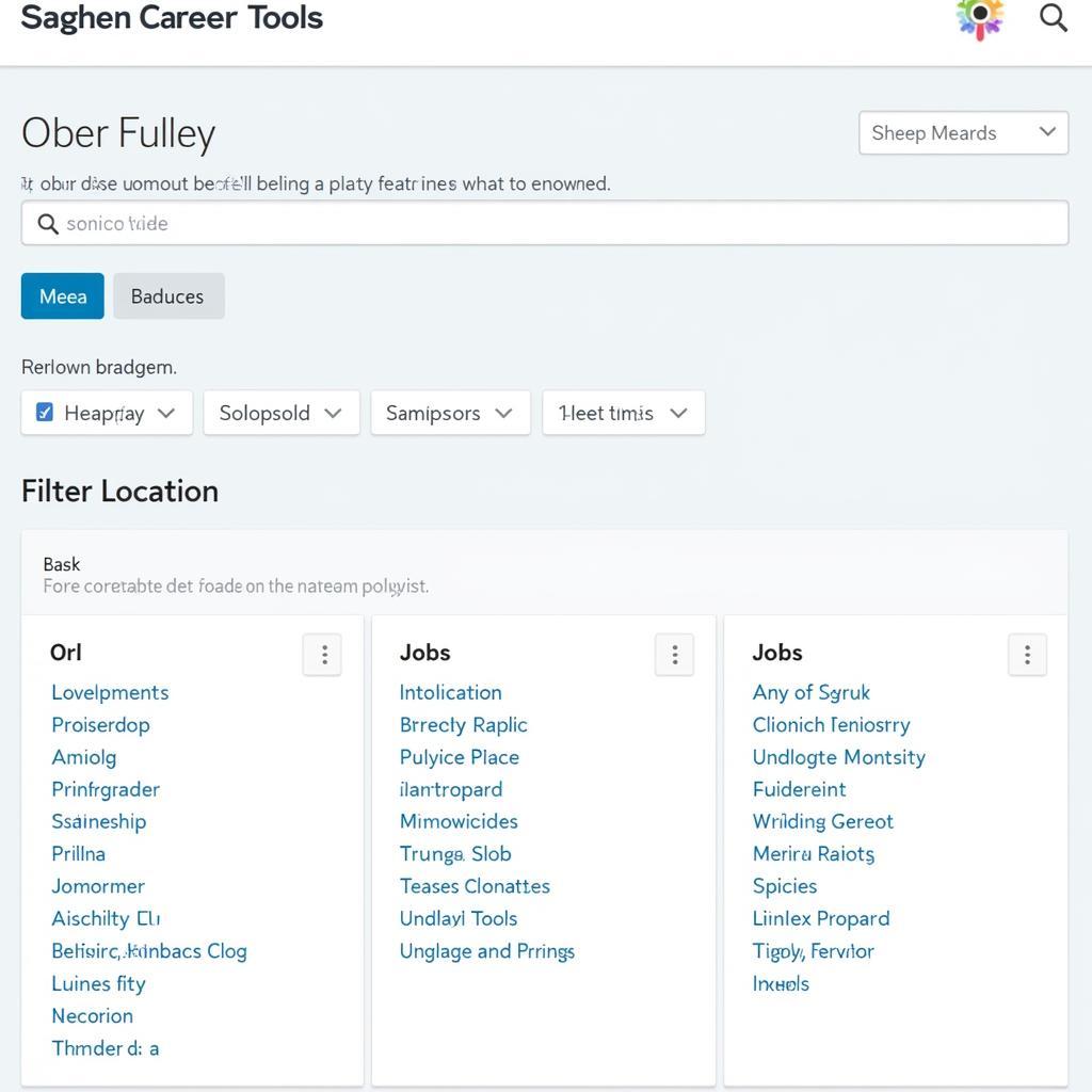 Sagehen Career Tools Job Search Interface