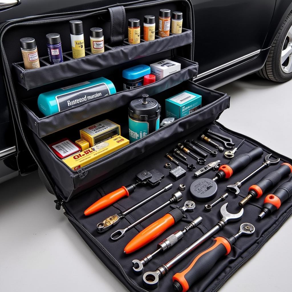 Organized Santro Car Tool Kit Storage