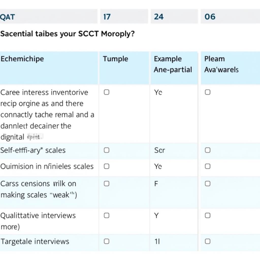 Types of SCCT Assessment Tools