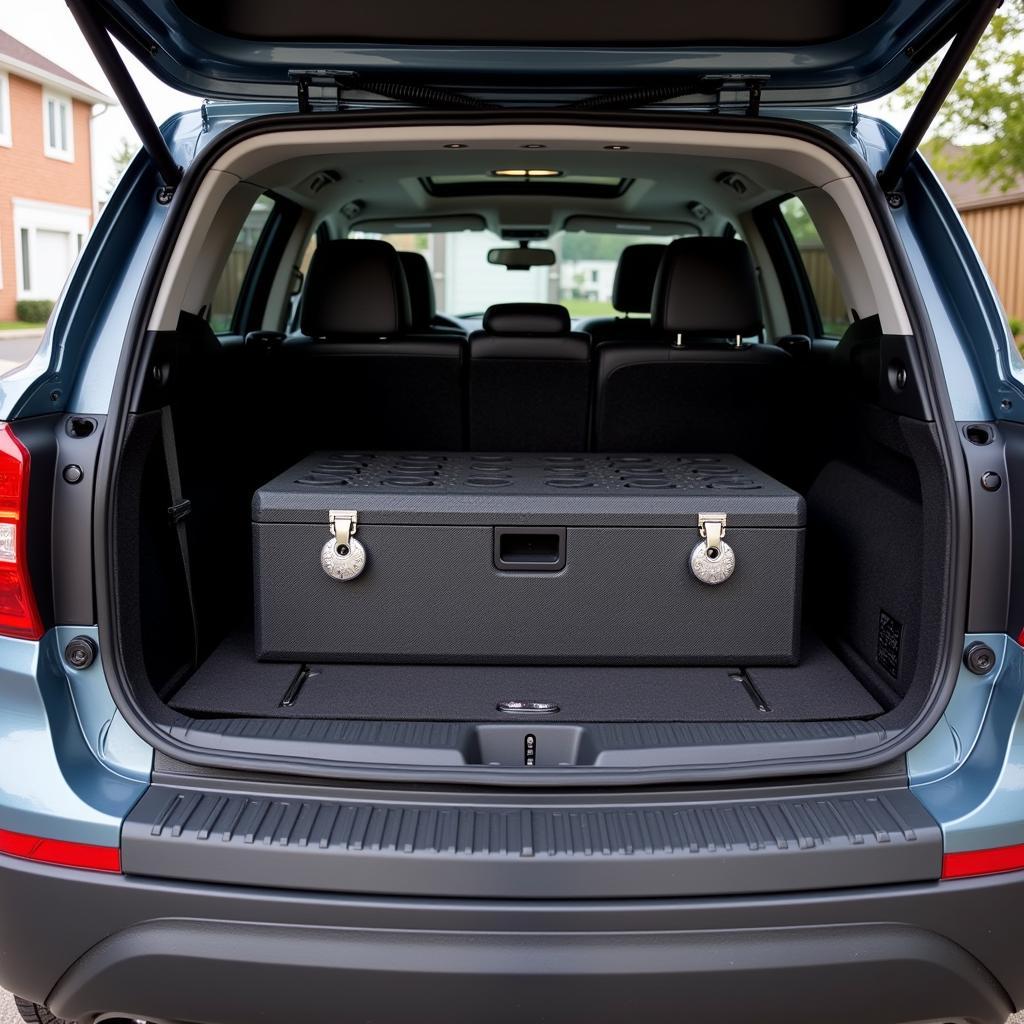 Secured Tool Storage in Car Trunk for Theft Prevention