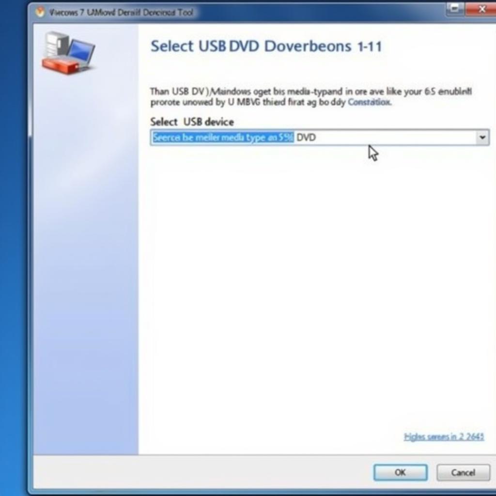 Selecting USB Device in Windows 7 USB/DVD Download Tool