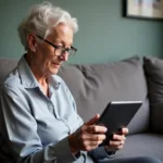 Senior Using Tablet for Brain Training Exercises