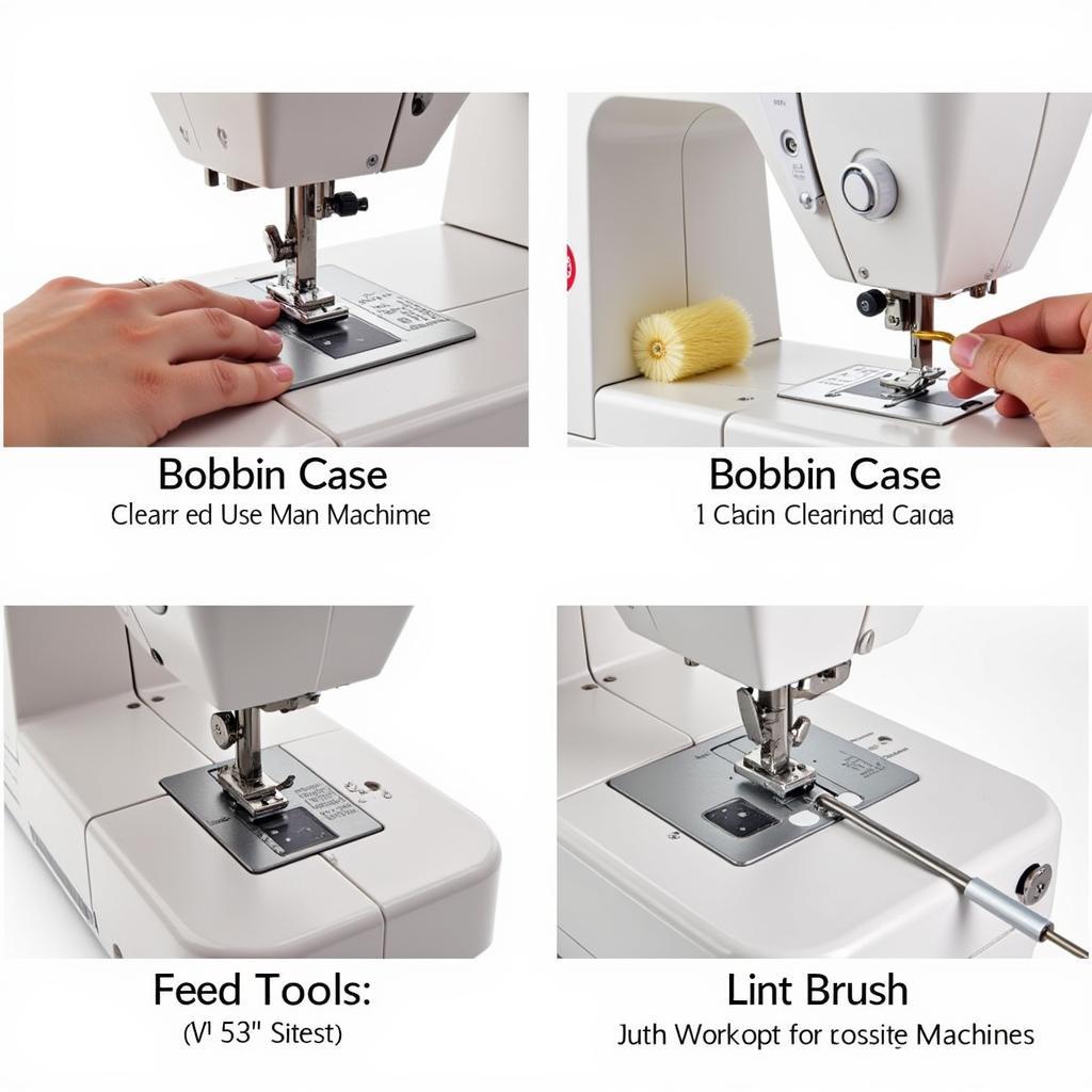 Regular sewing machine maintenance including cleaning and oiling