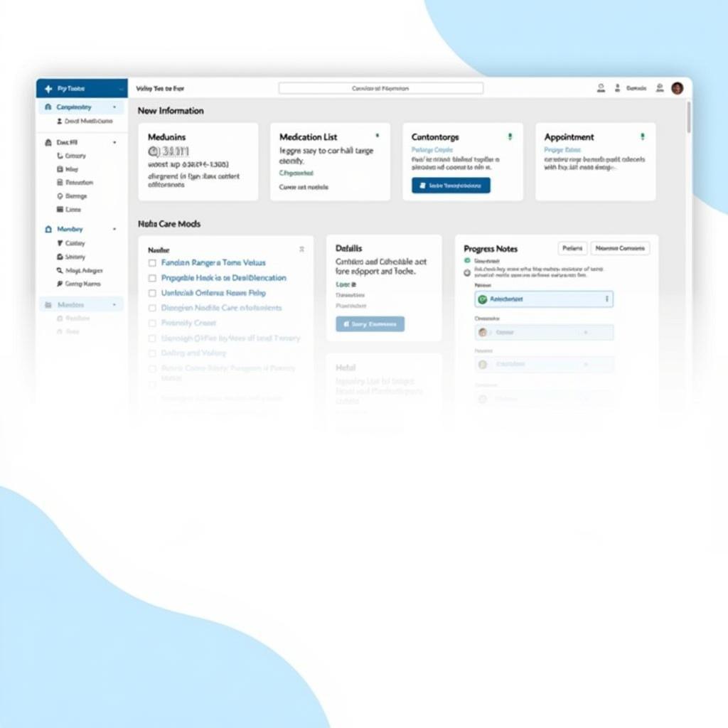 Example of a shared care planning tool interface