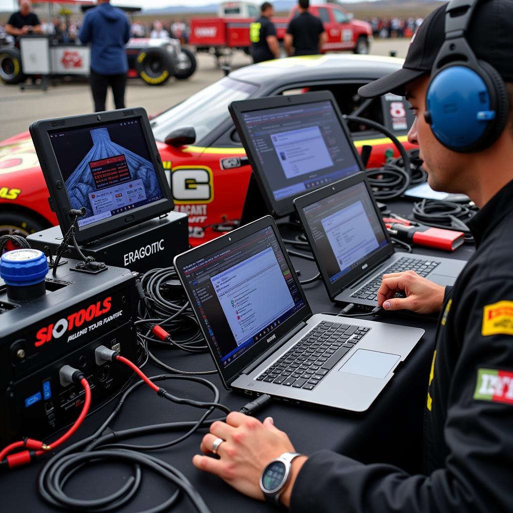 SK Tools Funny Car Diagnostic Equipment in the Pit