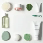 Flatlay of Skincare Products and Tools